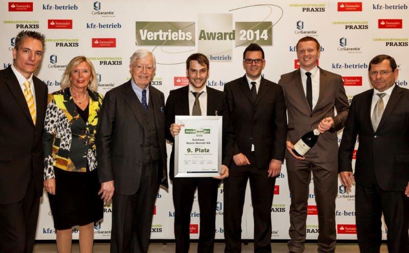 9. Platz Vertriebs-Award 2014 - Autohaus Renck-Weindel