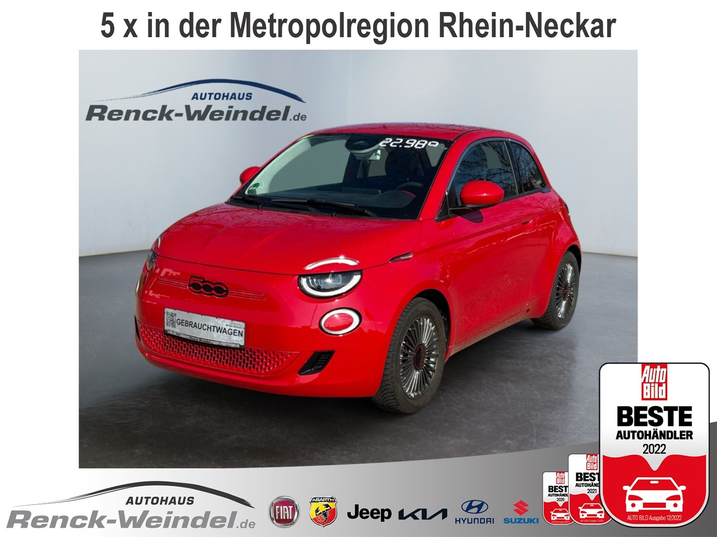 Fiat 500e Red Navi Apple CarPlay Android Auto Klimaau 1 2049926 685138340965c552c977e eb4f 4e7f b37b 13dce7e8c3c4 rule mo 1600